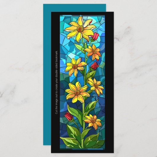 独自のステンドグラスの花ブックマークを作成 (正面/裏面)