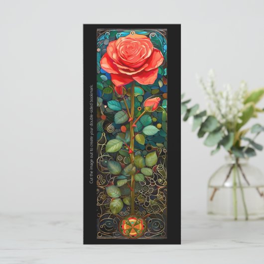 独自のステンドグラスバラブックマークカードの作成 (スタンド正面)