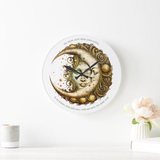 独自のステームパンクビクトリアンムーン女神を作成 ラージ壁時計 (ホーム)