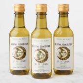 独自のステームパンクビクトリアンムーン女神を作成 ワインラベル (ボトル)