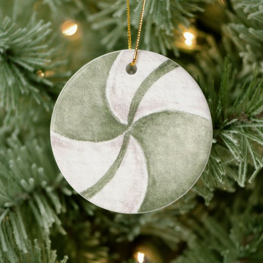 独自のスペアミントキャンディクリスマスを作成 セラミックオーナメント (ツリー)