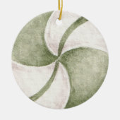 独自のスペアミントキャンディクリスマスを作成 セラミックオーナメント (正面)