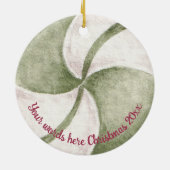 独自のスペアミントキャンディクリスマスを作成 セラミックオーナメント (裏面)