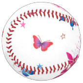 独自のスポーツカラフル&ゲーム蝶を作成 ソフトボール (正面左)
