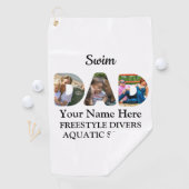 独自のスポーツパパフォトコラージュを作成するスイムパパ ゴルフタオル (インサイチュ)