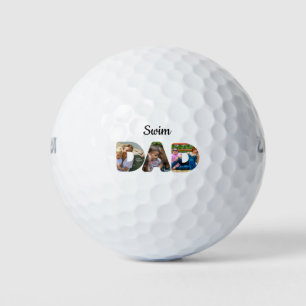 独自のスポーツパパフォトコラージュを作成するスイムパパ ゴルフボール