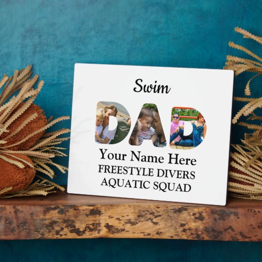 独自のスポーツパパフォトコラージュを作成するスイムパパ フォトプラーク (側面)