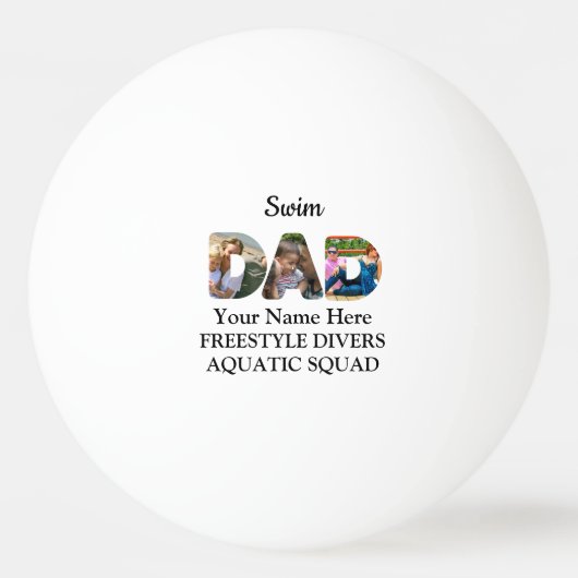 独自のスポーツパパフォトコラージュを作成するスイムパパ 卓球ボール (正面)