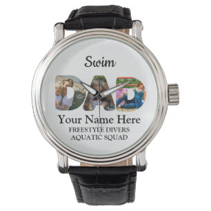独自のスポーツパパフォトコラージュを作成するスイムパパ 腕時計