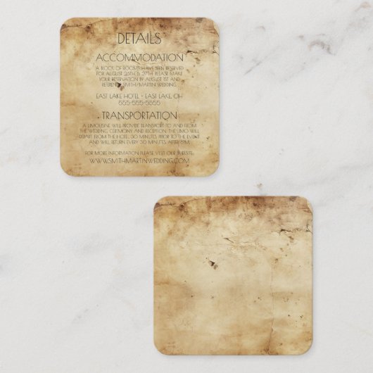 独自のセピアカスタムオールド紙の作成 エンクロージャーカード (正面/裏面)