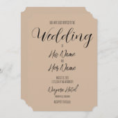 独自のセピアベージュを作成結婚する 招待状 (正面/裏面)