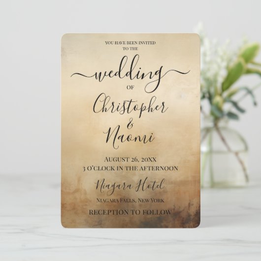 独自のセピアヴィンテージ古いファッションド紙 招待状 (スタンド正面)
