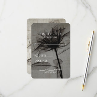 独自のセピアヴィンテージX線花を作成 出欠カード