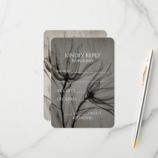 独自のセピアX線ヴィンテージ花を作成 出欠カード