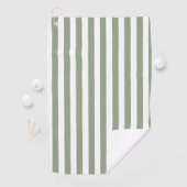 独自のセージ緑の白いパターンを作成ストライプのする ゴルフタオル (インサイチュ)