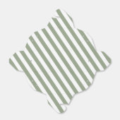 独自のセージ緑の白いパターンを作成ストライプのする フェイバーボックス (折り畳みなし)