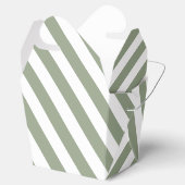 独自のセージ緑の白いパターンを作成ストライプのする フェイバーボックス (オープン)