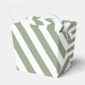 独自のセージ緑の白いパターンを作成ストライプのする フェイバーボックス (裏面サイド)