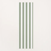 独自のセージ緑の白いパターンを作成ストライプのする ヨガマット (正面)