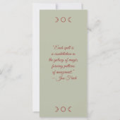 独自のソフトピンクのグラジオラスのブックマークカードを作成 (裏面)