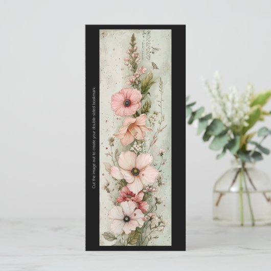 独自のソフトピンクのグラジオラスのブックマークカードを作成 (スタンド正面)