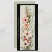 独自のソフトピンクのグラジオラスのブックマークカードを作成 (正面/裏面)