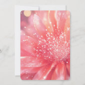 独自のソフトピンクのファンタジー花を作成 招待状 (裏面)