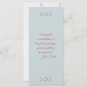 独自のソフトピンクの牡丹ブックマークカードを作成 (裏面)