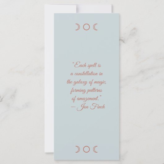 独自のソフトピンクの牡丹ブックマークカードを作成 (裏面)