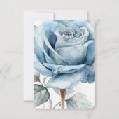 独自のソフトブルーヴィンテージ水カラーバラの作成 出欠カード (裏面)