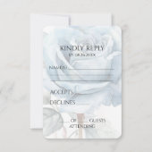 独自のソフトブルーヴィンテージ水カラーバラの作成 出欠カード (正面)