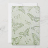 独自のソフトヴィンテージ蝶紙の作成 招待状 (裏面)