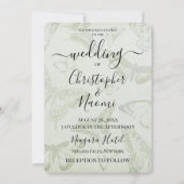 独自のソフトヴィンテージ蝶紙の作成 招待状 (正面)