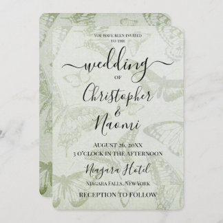 独自のソフトヴィンテージ蝶紙の作成 招待状