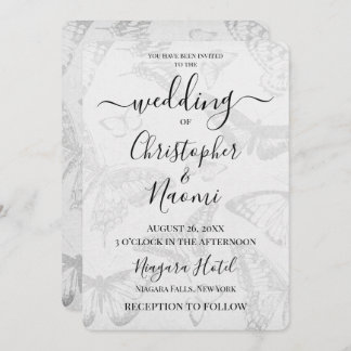 独自のソフトヴィンテージ蝶紙の作成 招待状