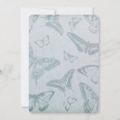 独自のソフトヴィンテージ蝶紙の作成 招待状 (裏面)