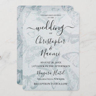 独自のソフトヴィンテージ蝶紙の作成 招待状