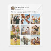 独自のソーシャルメディアのフォトコラージュを作成する フリースブランケット (正面)