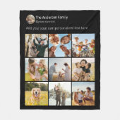 独自のソーシャルメディアのフォトコラージュを作成する フリースブランケット (正面)