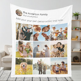 独自のソーシャルメディアのフォトコラージュを作成する フリースブランケット