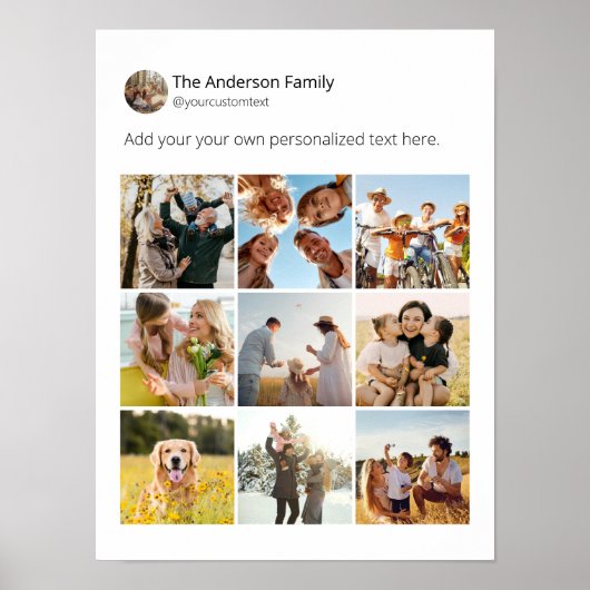 独自のソーシャルメディア写真コラージポスターの作成 ポスター (正面)
