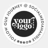 独自のソーシャルメディカスタムアビジネスロゴを作成する ラウンドシール (正面)