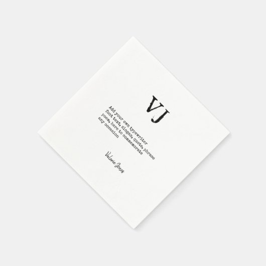 独自のタイプライターの作成フォントモノグラム詩引用文 スタンダードカクテルナプキン (角)