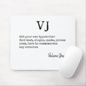 独自のタイプライターの作成フォントモノグラム詩引用文 マウスパッド (マウス)