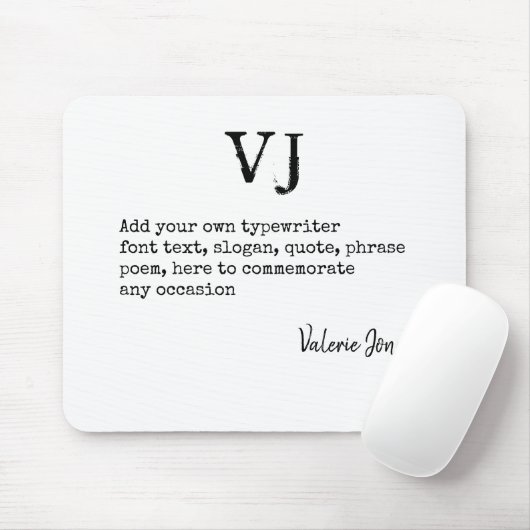 独自のタイプライターの作成フォントモノグラム詩引用文 マウスパッド (マウス)