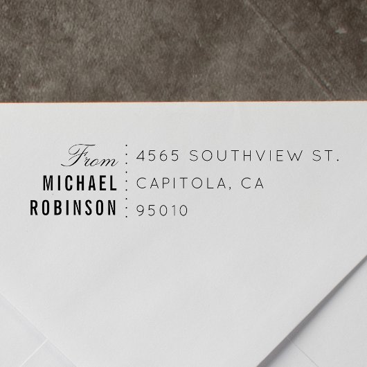 独自のタイポグラフィモダン差出人住所 セルフインキングスタンプ