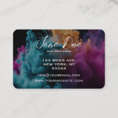 独自のターコイズ雲を作成 名刺 (裏面)