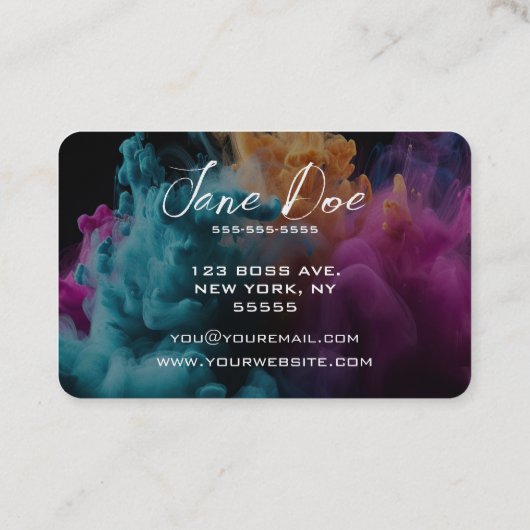 独自のターコイズ雲を作成 名刺 (裏面)