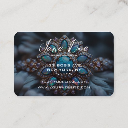 独自のターコイズOpalリングや輪の作成 名刺 (裏面)