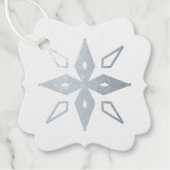 独自のダイヤモンドスターシルバー箔スノーフレークを作成 フェイバータグ (正面)